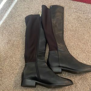 Michael kors leather boots with stretch backs so beautiful